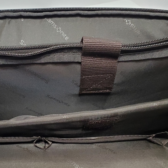 Samsonite Brown Leather Laptop Messenger Bag 16x12x3" Shoulder Strap - Picture 7 of 13